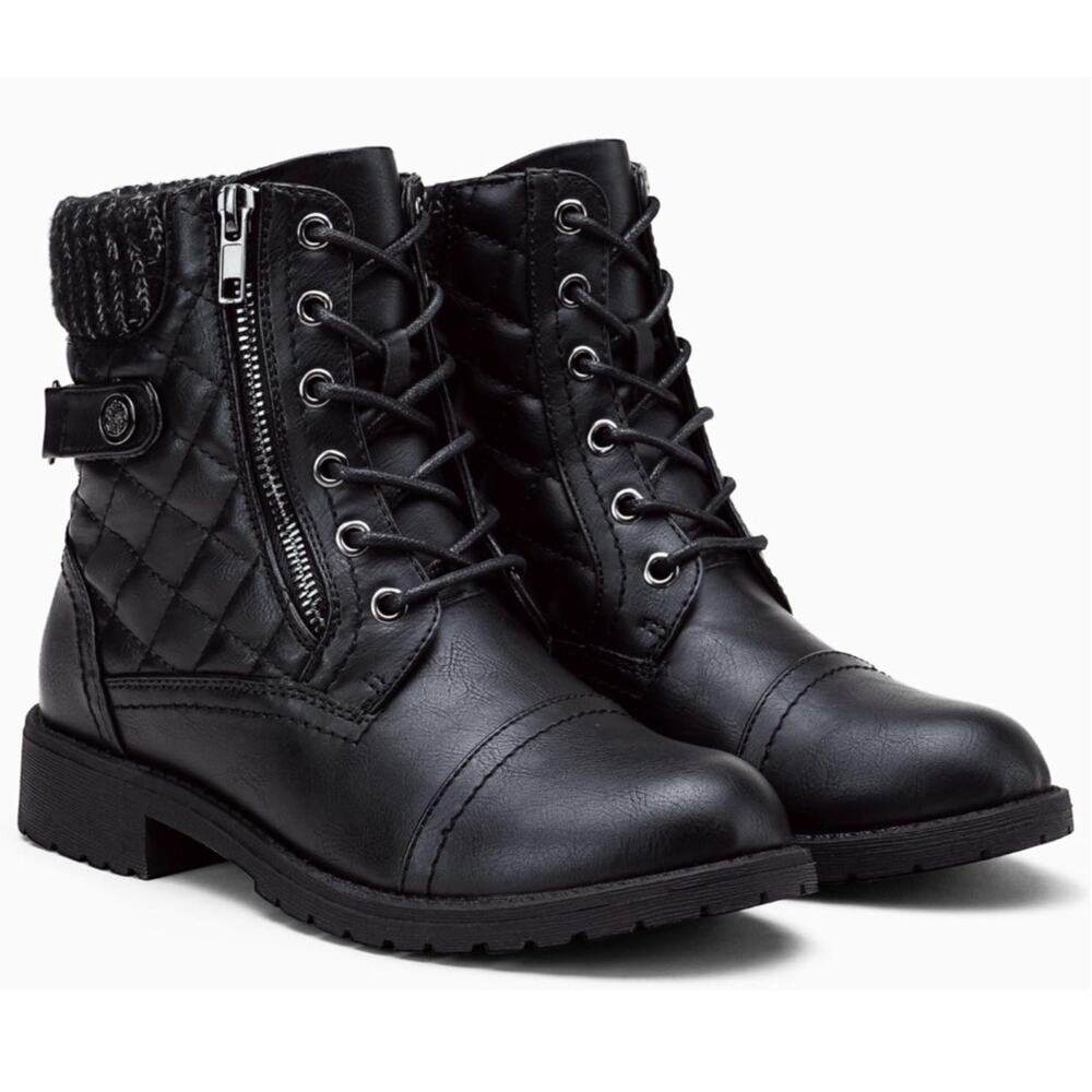 Vepose Women's 927 Combat Ankle Boots, Lace up Comfortable Booties Low‎ Heel